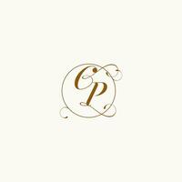 CP wedding monogram initial in perfect details vector