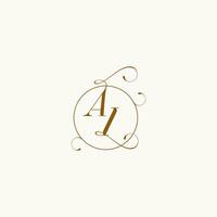 AI wedding monogram initial in perfect details vector