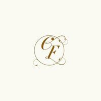 CF wedding monogram initial in perfect details vector