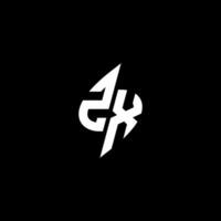 ZX monogram logo esport or gaming initial concept vector