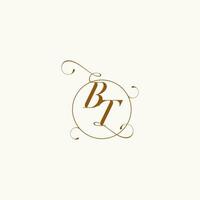 BT wedding monogram initial in perfect details vector