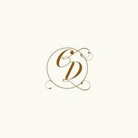 CD wedding monogram initial in perfect details vector