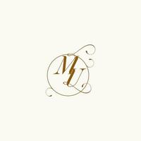 MU wedding monogram initial in perfect details vector