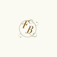 FB wedding monogram initial in perfect details vector