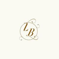 LB wedding monogram initial in perfect details vector