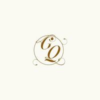 GQ wedding monogram initial in perfect details vector