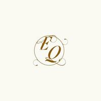 EQ wedding monogram initial in perfect details vector