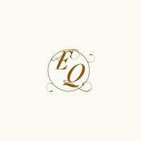 EQ wedding monogram initial in perfect details vector