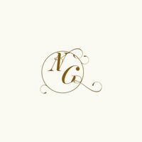 NG wedding monogram initial in perfect details vector