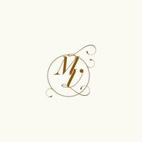 MV wedding monogram initial in perfect details vector