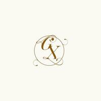 GX wedding monogram initial in perfect details vector