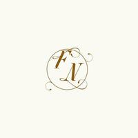 FN wedding monogram initial in perfect details vector