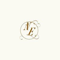 NE wedding monogram initial in perfect details vector