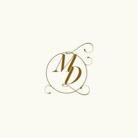 MD wedding monogram initial in perfect details vector