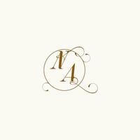 NA wedding monogram initial in perfect details vector