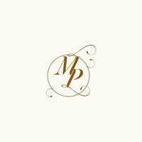 MP wedding monogram initial in perfect details vector