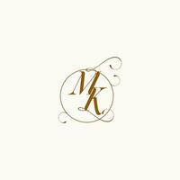 MK wedding monogram initial in perfect details vector