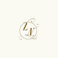 LN wedding monogram initial in perfect details vector