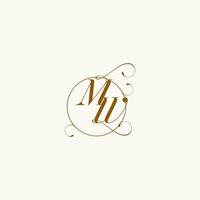 MW wedding monogram initial in perfect details vector