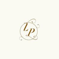 LP wedding monogram initial in perfect details vector