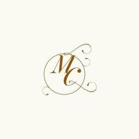 MC wedding monogram initial in perfect details vector