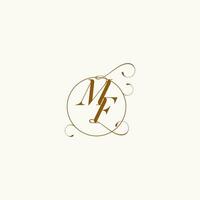 MF wedding monogram initial in perfect details vector