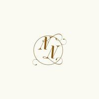 NN wedding monogram initial in perfect details vector