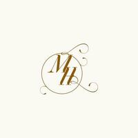 MH wedding monogram initial in perfect details vector