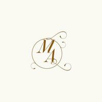 MA wedding monogram initial in perfect details vector