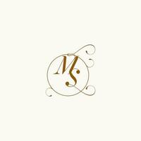 MS wedding monogram initial in perfect details vector