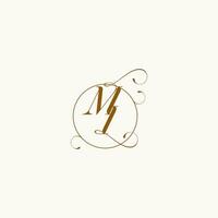 MI wedding monogram initial in perfect details vector