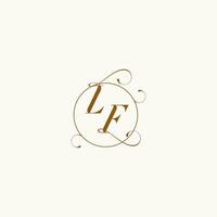 LF wedding monogram initial in perfect details vector