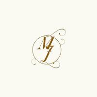 MJ wedding monogram initial in perfect details vector