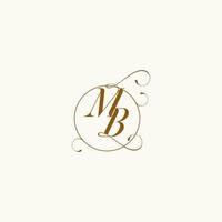 MB wedding monogram initial in perfect details vector