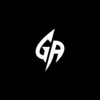 Georgia monograma logo deporte o juego de azar inicial concepto vector