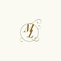 ML wedding monogram initial in perfect details vector