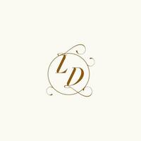 LD wedding monogram initial in perfect details vector