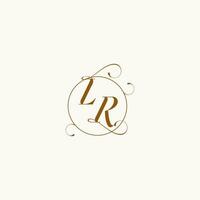 LR wedding monogram initial in perfect details vector