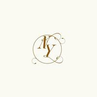 NY wedding monogram initial in perfect details vector