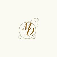 MO wedding monogram initial in perfect details vector