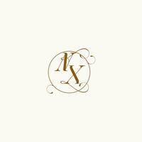 NX wedding monogram initial in perfect details vector