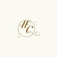 HC wedding monogram initial in perfect details vector