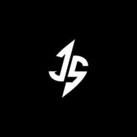 JS monogram logo esport or gaming initial concept vector