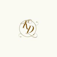 KD wedding monogram initial in perfect details vector