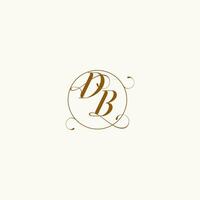 DB wedding monogram initial in perfect details vector