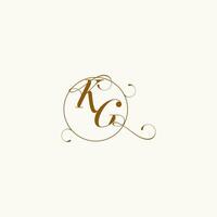 KG wedding monogram initial in perfect details vector