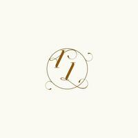 II wedding monogram initial in perfect details vector