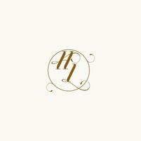 HI wedding monogram initial in perfect details vector