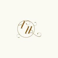 IH wedding monogram initial in perfect details vector
