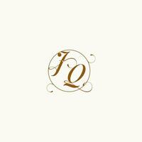 JQ wedding monogram initial in perfect details vector